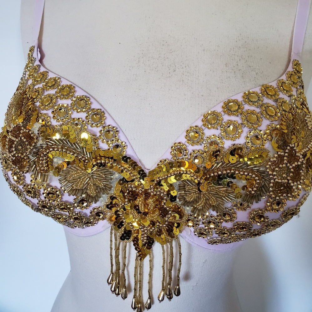 Gorgeous Gold and light pink bra in 34D